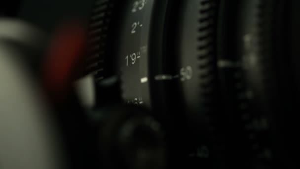 Objektiv fotoaparátu profesionální kino — Stock video