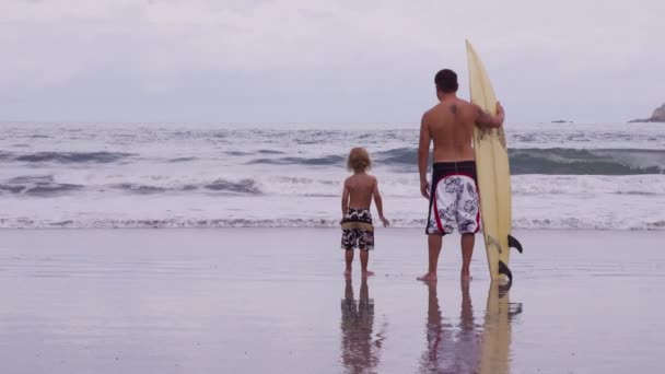 Father and son walking — Stock Video