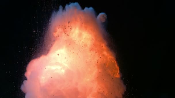 Explosion on black background — Stock Video