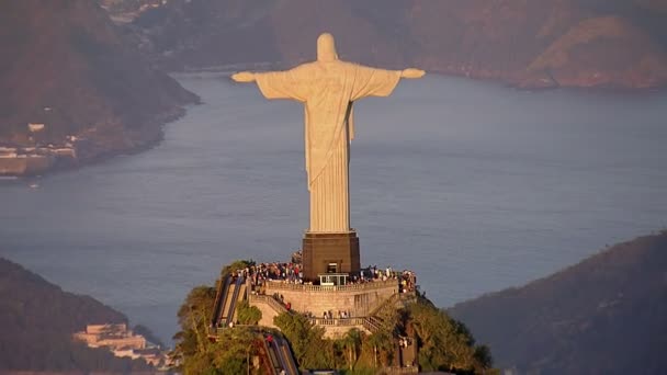 Estatua de Cristo Redentor — Vídeo de stock