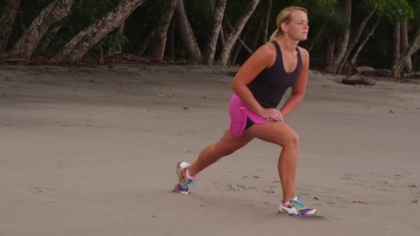 Preparação para a corrida matinal — Vídeo de Stock