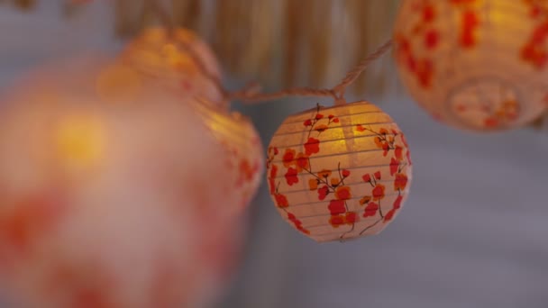 Red and orange lanterns Stock Video