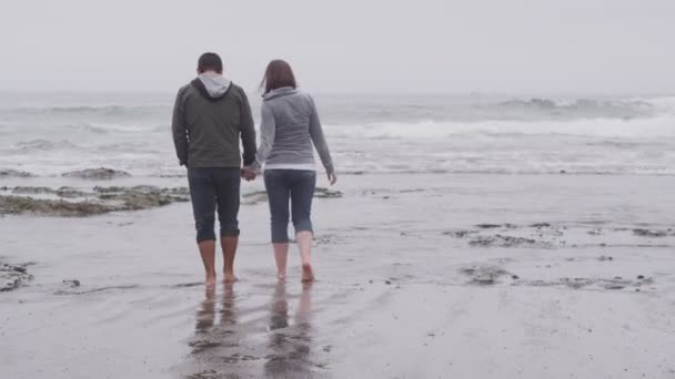 Пара на пляже — стоковое видео