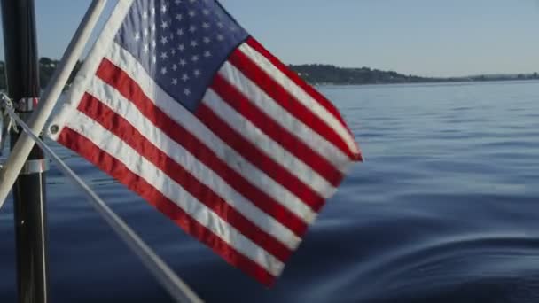 Ondas de bandera americana — Vídeo de stock