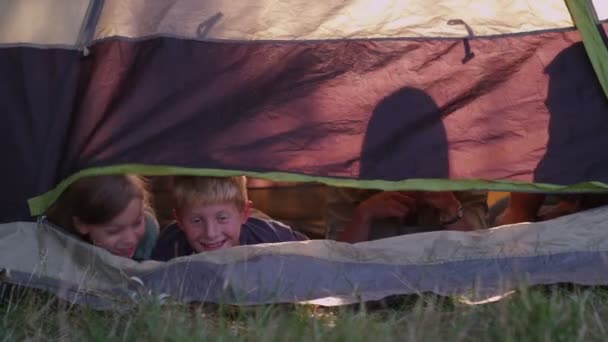 Uitkijken vanaf tent — Stockvideo