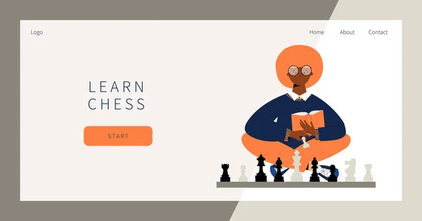 Apprendre la page de renvoi des échecs. — Image vectorielle