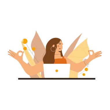 İş kadını Meditasyon ve Rahatlama