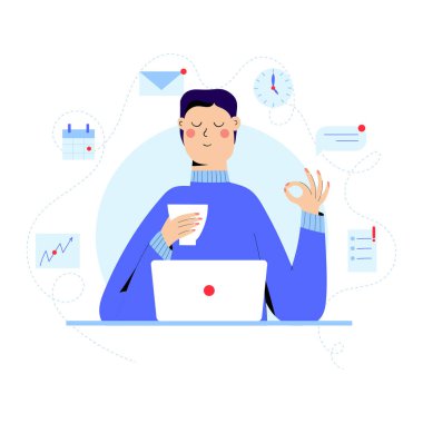 İşadamı Meditasyon ve Rahatlatıcı