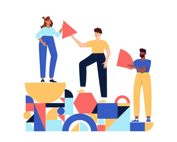 Takım çalışması geometrik şekilleri