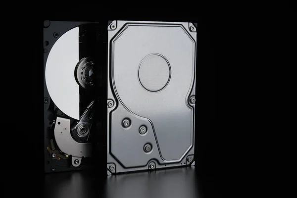 Pair of hard drive on black background — Stock Photo, Image