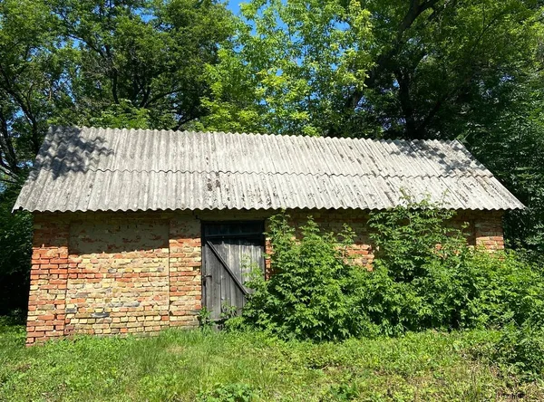 Ancienne Grange Brique Avec Toit Ardoise — Photo