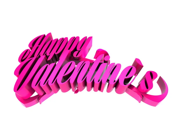 Szczęśliwy Walentynki 3d litery różowy — Zdjęcie stockowe