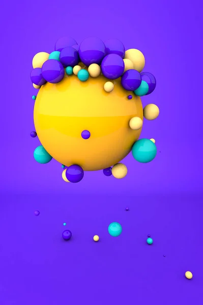 抽象墙纸明亮的球3D — 图库照片