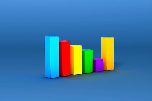 Akıllı telefon mavi arkaplanındaki 3D iş grafiği