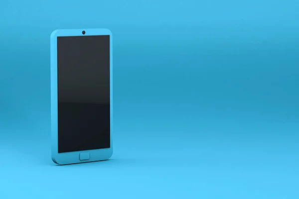 Smartphone 3d resim mavi renkte