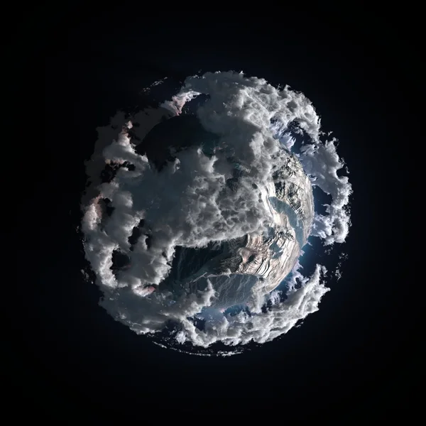 Small planet with clouds — Stock Photo, Image