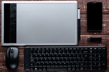 Ahşap çalışma Tablo Tasarımcısı üzerinde Üstten Görünüm