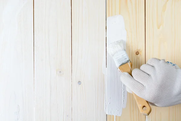 Painting wooden walls — Stock Photo, Image