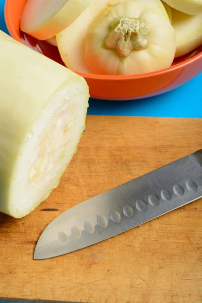 Sliced fresh courgette — Stock Photo, Image