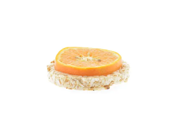 Sandwich of bread and tangerine — Stock Photo, Image