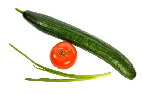Tomaat UI komkommer groenten — Stockfoto