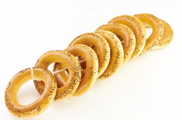 Bagels with poppy seeds and dried — Stock Photo, Image
