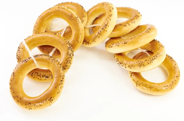 Bagels with poppy seeds and dried — Stock Photo, Image