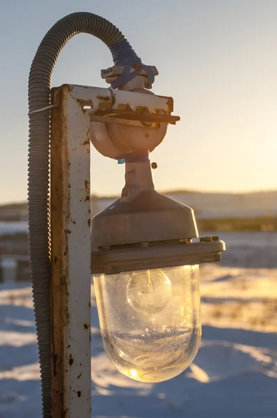 Utcai lámpa télen — Stock Fotó