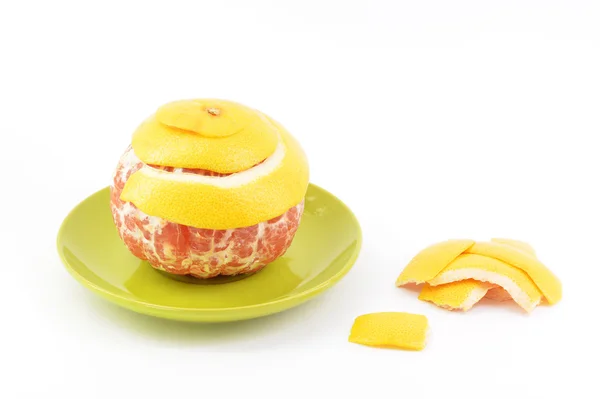 Grapefruit peel op een witte achtergrond — Stockfoto