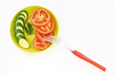 Salatalık ve domates yeşil plaka