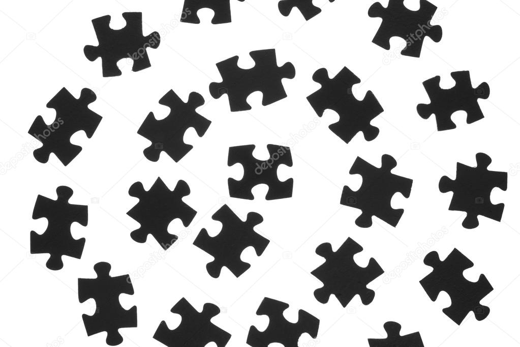 Rompecabezas negro sobre un fondo blanco fotografía de stock © RamiF