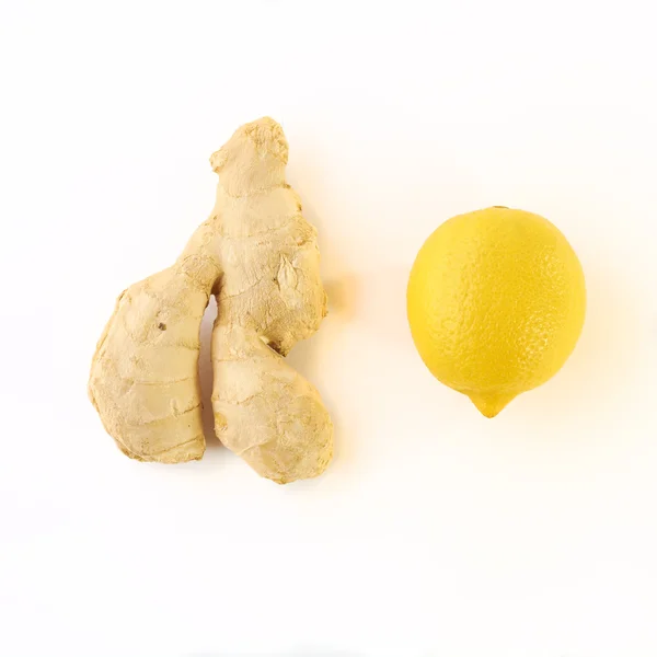 Akar jahe dan lemon — Stok Foto