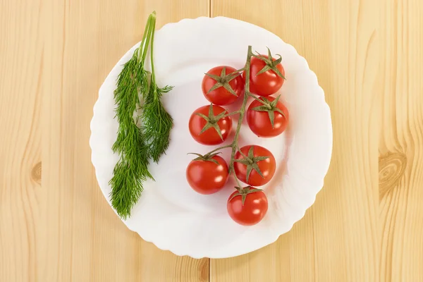 Cherry tomatoes on the branch — Stock Photo, Image