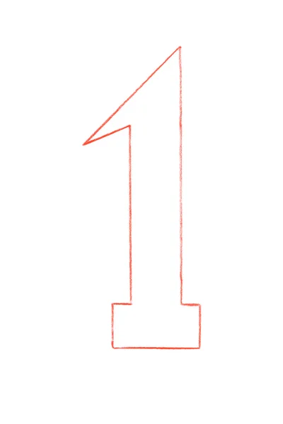 Το νούμερο ένα γράψει με κόκκινο μολύβι — Φωτογραφία Αρχείου