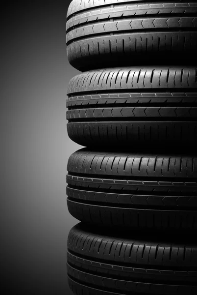 Tyres in dramatic lighting — Stock Photo, Image