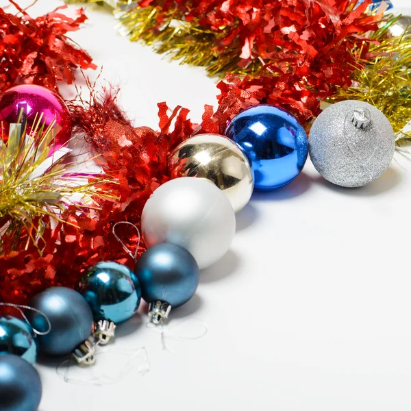 Christmas balls and tinsel Stock Picture