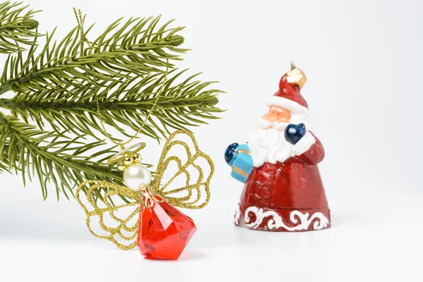 Toys and spruce branches — Stock Photo, Image
