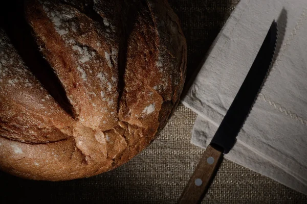 Ainda pão de centeio em saquear — Fotografia de Stock