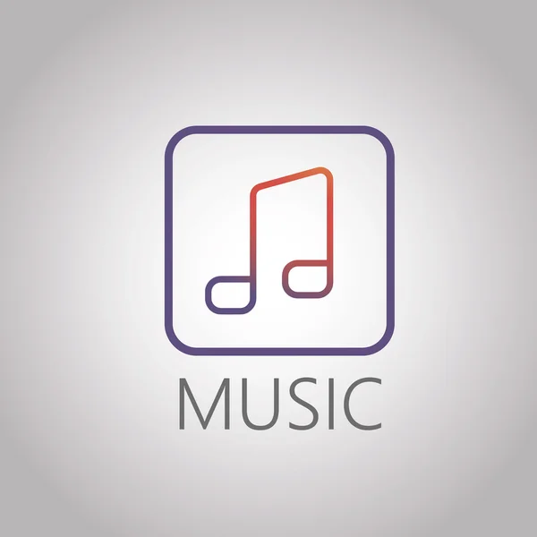 Música abstracta, diseño del logotipo del icono de la nota en estilo moderno. Vectoe EPS 10 — Vector de stock