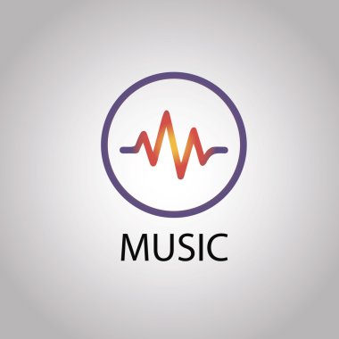 Vektör modern soyut müzik logo. Degrade mavi ve mor logosu.