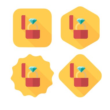 Simgeler Sevgililer günü düz stilde vektör - düz stil d halka