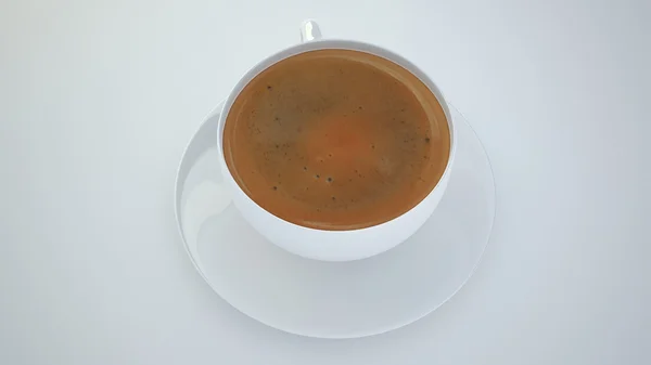 Taza de café blanco perfecto con vapor aislado en blanco — Foto de Stock