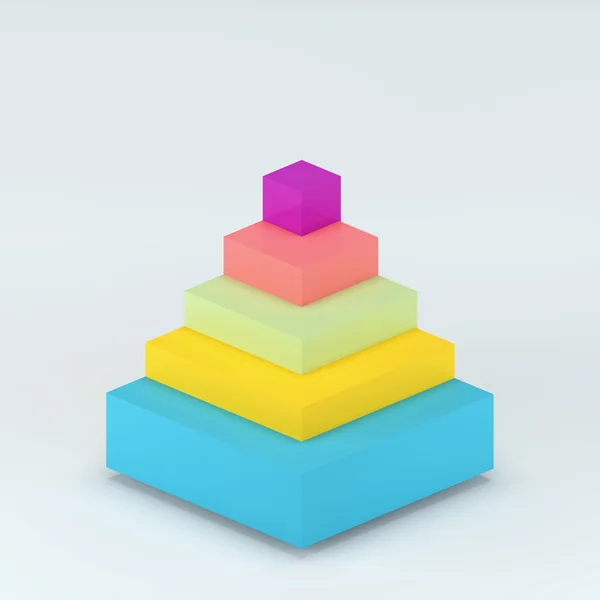 Pirámide de renderizado 3d para infografía o diseño web — Foto de Stock
