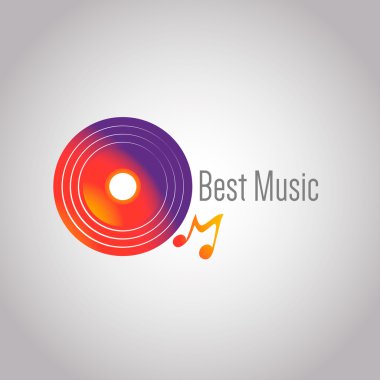 Vinil müzik logo simge. Vektör eps 10