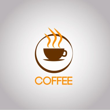 Cafe logo. Sıcak kahve fincanı. Vektör simge halat Eps 10
