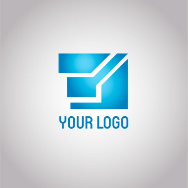 Mavi renk güzel geometrik soyut vektör logo. EPS 10