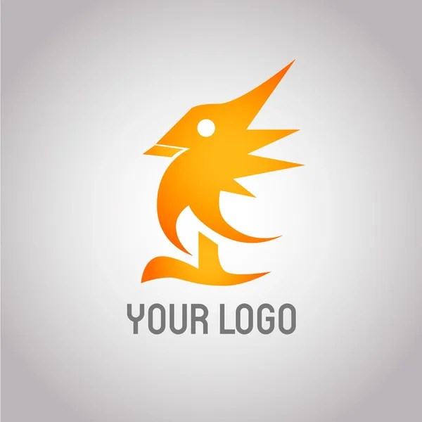 Fliegender Vogel abstrakte Logo-Vorlage. Luxus-Stil-Ikone. Phönix. — Stockvektor
