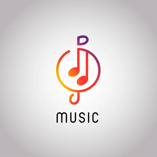 Música abstrata, design de logotipo de ícone de nota em estilo moderno. Vectoe EP — Vetor de Stock