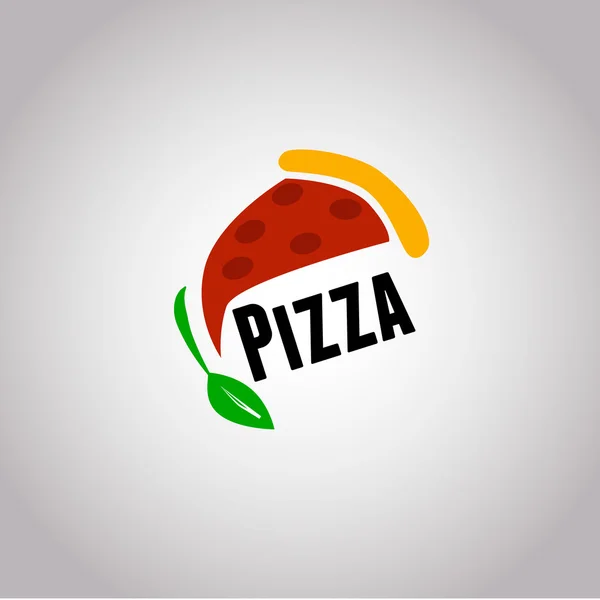 Absztrakt pizza vektor logo ikonra koncepció. — Stock Vector