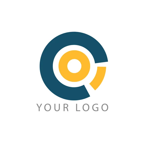 Ícone de buisness de círculo. ícone logotipo círculo azul brilhante abstrato. Inf — Vetor de Stock